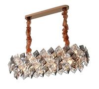 Lampe DE Plage PLAFICALE, Cristal LED POSTmodern Square Crystal Round Chandelier Lighting Lampes suspendues Suspension Lampine pour Le Foyer