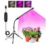 Lampe de Plante, COKOLILA 80 LEDs Lampe de Croissance Horticole LED pour Plantes à 4 Têtes, Croissance Spectre Complet Avec Chronométrage Auto ON/OFF (1 head grow light with stand)