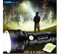 Lampe de Poche 30000-100000 Lumens Haute Puissance LED - Étanche Ultra Lumineux Rechargeable pour Randonnée en Plein Air