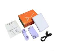 Lampe de poche à clip avec 3 températures de couleur réglables, batterie rechargeable par USB, compacte et portable pour les besoins de photographie et de vidéo (lampe pruple)