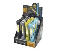 Lampe de poche à LED en plastique, 3W COB LED + 1x LED, pour 3x AAA