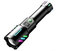 Lampe de poche blanche de 30 W offrant une couverture de faisceau de 600 m, réglage du zoom télescopique, entrée, conçue pour une utilisation avec une batterie rechargeable 26650 (batterie 26650)