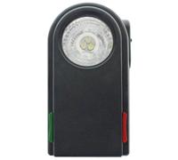Velamp Chemin de Fer 2 Lampe de poche extra plate, 3 LED, avec filtres rouge et vert, bouton morse, suspendue, super lumineuse, pour camping, urgence, chasse, trekking, noir