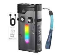 Lampe de poche de Keychain - Tourche à LED multicolore 1100 lumen, corps en aluminium imperméable | Lumière de poche rechargeable brillante pour la randonnée ou les urgences de camping, une panne de c