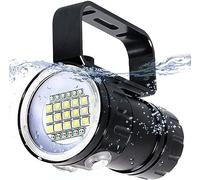 Lampe de Poche de Plongée, IPX8 18000lm Super Lumineuse Torche de Plongée Sous-marine 300-500m LED Lampe de Poche de Plongée Torche de Plongée 3 Modes D'éclairage pour les Sports de Plein Air Plongée,