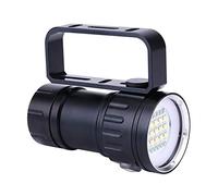 Lampe de poche de plongée, Lampe de poche sous marine, IPX8 18 000 lm 500 M Lampe de poche lampe étanche 80M Lampe Torche Sous l'Eau avec Support de Poignée Pour Photographie et Vidéo