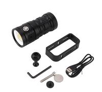 Lampe de Poche de Plongée LED 18 000 Lm, étanche IPX8, Sous L'eau 100 M, pour la Plongée Souterraine, L'apnée avec 3 Sources de Lumière