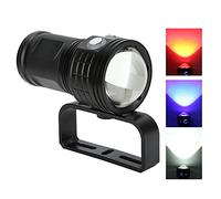 Lampe de Poche de plongée, QX3 10800LM Lampe de Poche LED étanche COB sous-Marine 80M Photographie vidéo plongée Torche Lumineuse pour Sports sous-Marins en Plein air(Noir)