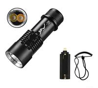 Lampe de poche de plongée zoomable avec deux sources de lumière, faisceau blanc et jaune, construction en alliage d'aluminium IPX8 étanche pour la plongée sous-marine et pour l'exploration de la