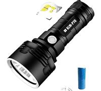 Lampe de poche étanche à LED, luminosité de 100000 lumens, distance de rayonnement de 800 m, noir