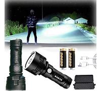 Lampe de poche étanche LED haute puissance 30000-100000 lumens, Ultra lumineuse 3 modes la plus puissante lampe de poche rechargeable USB XLM-P70 50W LED (50W XLM-P70, Batterie au lithium unique)