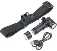 Lampe De Poche/Lampe Pliante Multifonction : Travail/Sécurité Et Lampe Frontale - Eco Knicklicht Micro - 5 Fonctions D'éclairage - Fond Magnétique Rechargeable - Aluminium - Noir