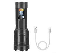 Lampe de poche, lanterne LED rechargeable 1500 mAh avec chargeur rapide de type C, faisceau de mise au point réglable, longue portée de 500 m, pour camping et randonnée en plein air