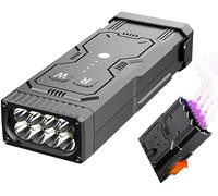 Lampe de Poche LED d'Autodéfense Rechargeable Multifonction avec Détecteurs de Caméra Cachés Plus Légers à l'arc, Lampe de Poche Portable pour Voyage, Camping, Urgence, Cadeaux pour Hommes et Femmes