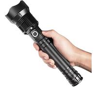 Lampe De Poche LED d'urgence Longue Portée 300 Mètres, Rechargeable, pour Voiture, Autodéfense, Randonnée en Plein Air.