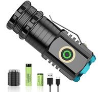 Lampe de poche LED extrêmement lumineuse : rechargeable Mini lampe de poche avec 5 modes d'éclairage, étanche IPX5 3 x P35 LED Mini Torche, lampe torche super lumineuse pour camping, randonnée, pêche,