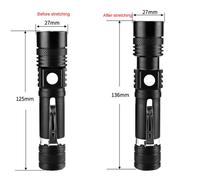 Lampe de poche LED T6,Lampe de poche rechargeable,Lampe de poche zoom super lumineuse