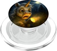 Lampe de Poche Licorne effrayante Horreur fantôme d'halloween PopSockets PopGrip pour MagSafe