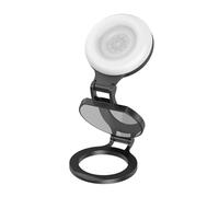 Lampe de poche magnétique à intensité variable avec miroir - Lumière magnétique pour selfie - Pour enregistrement, mécanicien, Noël, ordinateur, streaming, travail, photographie, maquillage