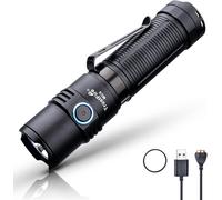 Lampe De Poche Magnétique Edc Lampe Torche Mc5 3300 Lumens Led Rechargeable Torche Ip68 Lumière Étanche (Noir)
