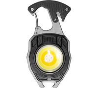 Lampe De Poche Multifonction Porte-Clés Cob 400 Mah Portable En Aluminium Porte-Clés Affichage De La Puissance Multi-Mode Type-C Support Réglable Décapsuleur Lampe De Poche Avec Tournevis, Noir Porte