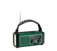 Lampe de poche portable pour lectures SOS avec radio portable rechargeable par manivelle solaire nouvelle collection 2022 couleur vert militaire