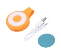 Lampe de poche portable USB C avec base magnétique - Lampe LED mains libres à clipser pour la randonnée et la promenade du chien - 65 mm (orange)