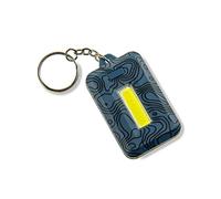 Lampe de poche porte-clés de COB LED de Carson avec un porte-clés d'acier inoxydable (KL-10BU)