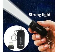 Lampe de poche porte-clés de poche, étanche, pour randonnée en plein air, Camping, Mini lampe de poche LED Rechargeable par USB, lumière forte multifonctionnelle 3pcs Yellow