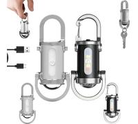 Lampe De Poche Porte-Clés Miniature Ultra-Lumineuse 1200lm Étanche Et Polyvalente, Torche Led Rechargeable 1200 Lumens Pour Urgence, Lampe De Travail De Poche Portable Pour L’Extérieur (2pcs-c)