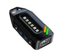 Lampe de poche porte-clés rechargeable 500 lumens avec charge rapide USB C, étanche IPX7, base magnétique, mini lampe de travail multi-mode pour la randonnée et le camping (noir)