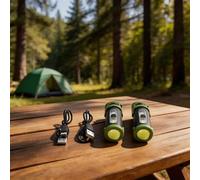 Lampe de poche porte-clés rechargeable avec sortie lumineuse élevée et plusieurs modes d'éclairage pour le camping, la randonnée, les promenades nocturnes, corps en métal vert, outil de poche ultra