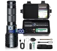 Lampe de Poche Rechargeable, 120000 Lumens 5 Modes D'éclairage Lampe Torche LED Ultra Puissante pour Camping Randonnée et Urgences