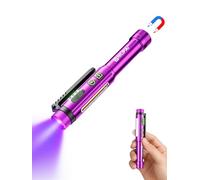 Lampe de poche rechargeable avec lumière UV, petit stylo UV avec base magnétique, lampe de poche à clipser, petite lumière noire ultraviolette pour urine, scorpion, yooperlite, durcissement de la