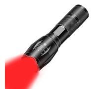 Lampe de poche rouge haute luminosité zoomable étanche puissante LED rouge combinaison lumière blanche et rouge lampe de poche pour pilotes, aéronautique, astronomie