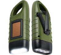 Lampe de poche solaire à manivelle rechargeable de survie à LED pour le camping et l'escalade en plein air