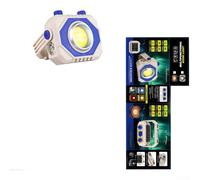 Lampe de poche solaire rechargeable, 1000 lm, 3 modes, haute puissance, étanche, lumière de camping avec luminosité réglable pour randonnée en plein air (bleu riz)