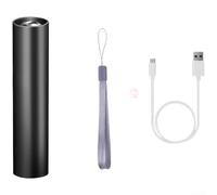 Lampe de poche USB, lampe torche LED COB rechargeable avec projecteur XPE, lampe zoomable en alliage d'aluminium pour camping, randonnée, portée de 800 m, compacte 9,3 cm (A)