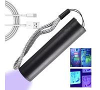 Lampe de poche UV - 2 x 8,1 cm en aluminium, 3 modes de lumière noire, lampe violette rechargeable | Parfait pour les tâches d'inspection portables, l'identification des taches d'animaux