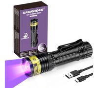 Lampe de poche UV DARKBEAM 395nm Lumière noire, Mini mais puissant Blacklight USB-C rechargeable, résistant à l'eau focalisable, détecteur d'urine pour animaux de compagnie, résine de durcissement