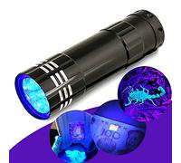 Lampe de poche UV LED noire à 9 LED pour trouver les taches d'urine d'animaux sur les vêtements, le sol, les tapis et authentifier la monnaie, pour camping et extérieur