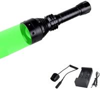 Lampe De Poche Verte Pour Chasse, Lampe De Poche, Chasse Avec Lumière Verte, Lampe De Poche Led Verte Pour Chasse 350 Yards Lampe De Chasse Zoomable Avec Interrupteur Poussoir Et Batterie