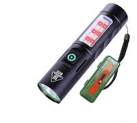 Lampe de poche zoomable 800 lumens avec interface rechargeable de type C, lumière blanche et lumière latérale COB pour chantier de construction et travaux de jardin (A)