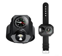 Lampe de poignet LED d'extérieur avec boussole, sortie lumineuse de 500 lumens, plusieurs modes, y compris flash et SOS, design léger adapté pour la randonnée, le camping, la course à pied, charge de