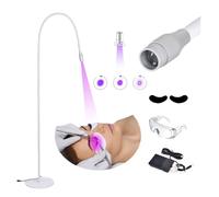 Lampe De PolyméRisation De Colle Uv, Lampe D'Extension De Cils Uv Led + Cache-œIl + Lunettes + Interrupteur Au Pied, Taille De Spot RéGlable, Col De Cygne Flexible 10 W, 395-400 Nm,White