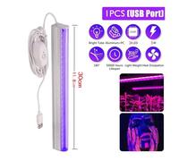 Lampe de polymérisation UV, Lampe UV LED portable à lumière noire for le détachage, la peinture néon, le body UV, les soirées fluo et les posters UV. Lampe de séchage UV.(B-UV-T5-1pack-white)