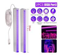 Lampe de polymérisation UV, Lampe UV LED portable à lumière noire for le détachage, la peinture néon, le body UV, les soirées fluo et les posters UV. Lampe de séchage UV.(B-UV-T5-2pack-white)