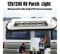Lampe de porche LED étanche 12V/24V pour auvent de camping-car, caravane, fourgonnette, remorque, éclairage mural extérieur pour camping noir