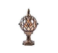 Lampe de Poteau de Porte d'extérieur Vintage en Bronze, Finition Aluminium moulé sous Pression, Abat-Jour Traditionnel en Verre sphérique E27, pour clôture, Mur, stigmate, pelouse, extérieur, sur