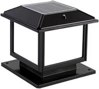 Lampe De Poteau Solaire Extérieur étanche Porte Pilier Stigmate Lampes Haute Luminosité Jardin Paysage Luminaire S’Adapter 4x4, 5x5 Ou 6x6 Poteaux en Bois Capuchon, Black, 40cm